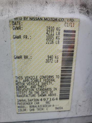 Photo 10 from auction – 2013 NISSAN ALTIMA 2.5 with VIN 1N4AL3AP3DN497164