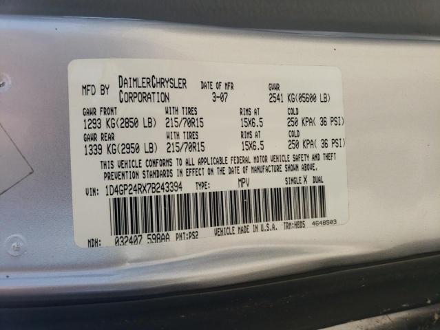 Photo 10 from auction – 2007 DODGE GRAND CARA with VIN 1D4GP24RX7B243394