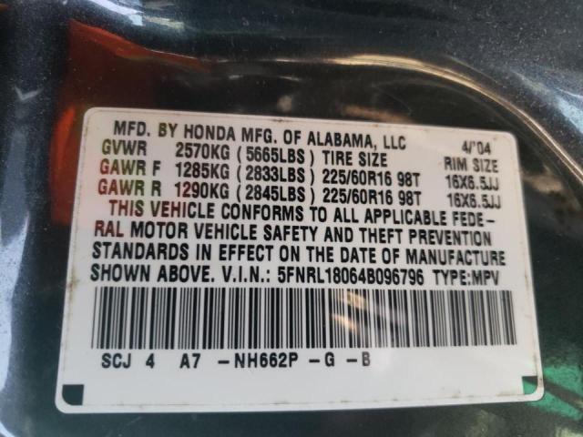 Photo 10 from auction – 2004 HONDA ODYSSEY EX with VIN 5FNRL18064B096796