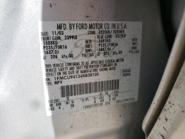 Photo 10 from auction – 2004 FORD ESCAPE LIM with VIN 1FMCU94134KB38100