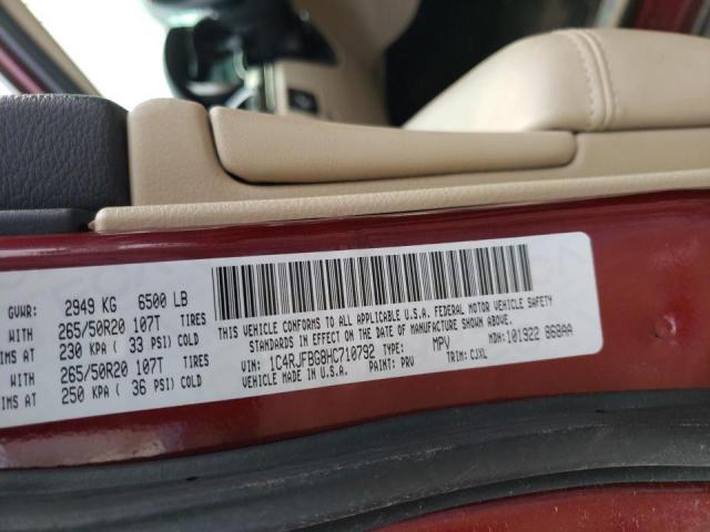 Photo 10 from auction – 2017 JEEP GRAND CHER with VIN 1C4RJFBG8HC710792