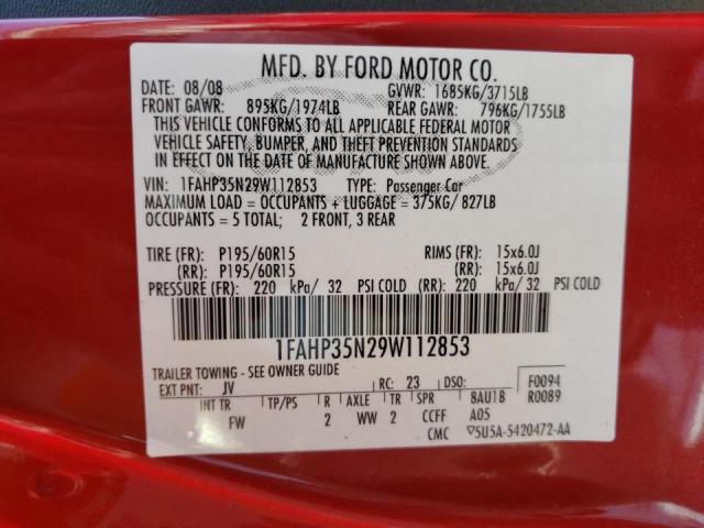 Photo 10 from auction – 2009 FORD FOCUS SE with VIN 1FAHP35N29W112853