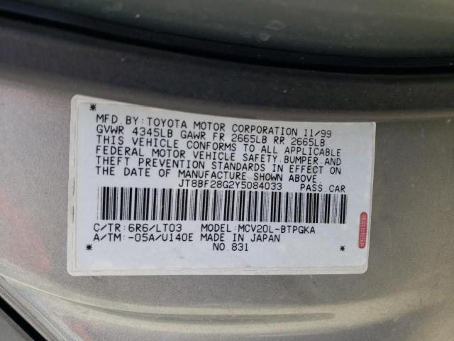 Photo 10 from auction – 2000 LEXUS ES 300 with VIN JT8BF28G2Y5084033