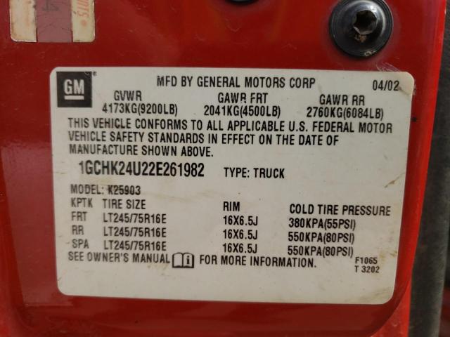 Photo 10 from auction – 2002 CHEVROLET SILVERADO with VIN 1GCHK24U22E261982