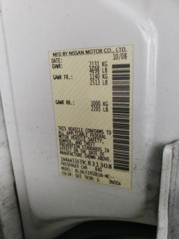 Photo 10 from auction – 2009 NISSAN MAXIMA S with VIN 1N4AA51E39C831308