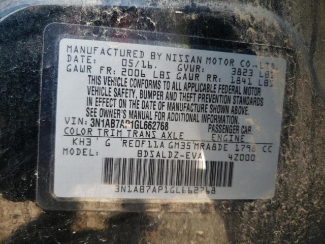 Photo 10 from auction – 2016 NISSAN SENTRA S with VIN 3N1AB7AP1GL662768