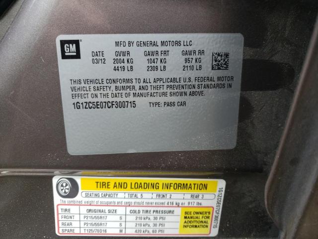 Photo 10 from auction – 2012 CHEVROLET MALIBU 1LT with VIN 1G1ZC5E07CF300715