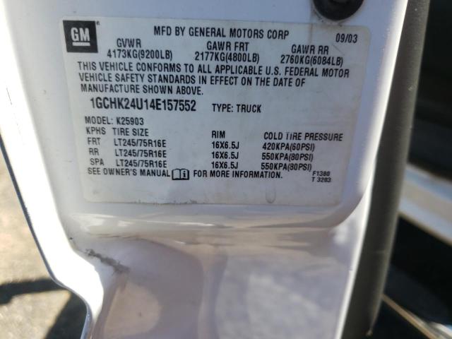 Photo 10 from auction – 2004 CHEVROLET SILVERADO with VIN 1GCHK24U14E157552