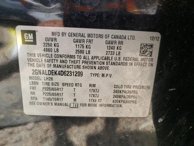 Photo 10 from auction – 2013 CHEVROLET EQUINOX LT with VIN 2GNALDEK4D6231209