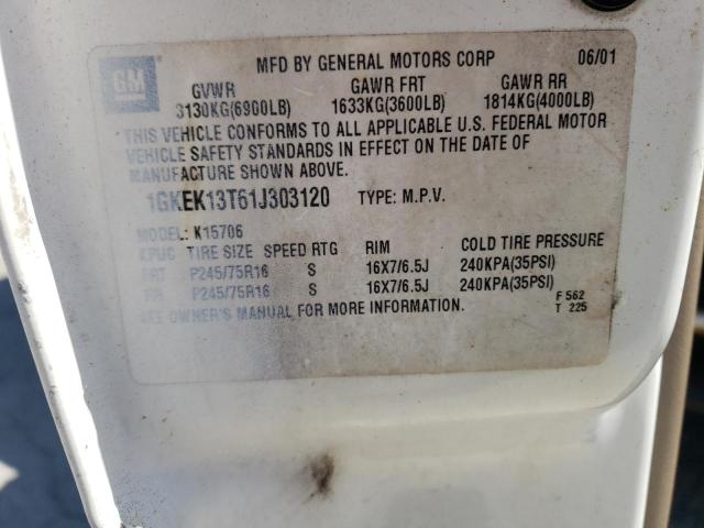 Photo 10 from auction – 2001 GMC YUKON with VIN 1GKEK13T61J303120