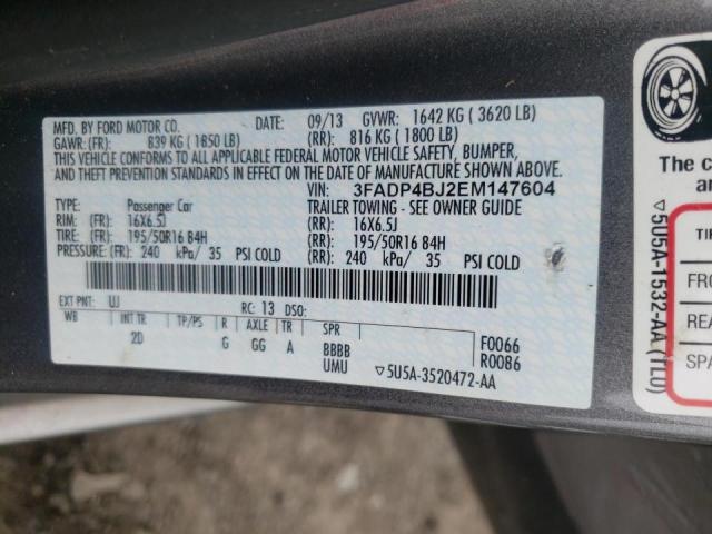 Photo 10 from auction – 2014 FORD FIESTA SE with VIN 3FADP4BJ2EM147604