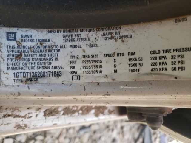 Photo 10 from auction – 2006 GMC CANYON with VIN 1GTDT136268171843