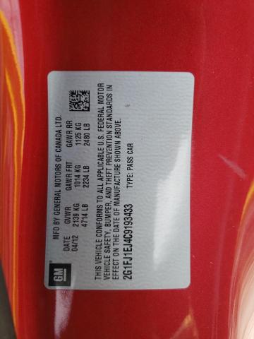 Photo 10 from auction – 2012 CHEVROLET CAMARO SS with VIN 2G1FJ1EJ4C9193433