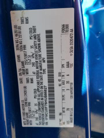 Photo 10 from auction – 2017 FORD ESCAPE S with VIN 1FMCU0F76HUB86827