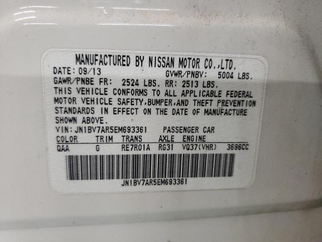 Photo 10 from auction – 2014 INFINITI Q50 BASE with VIN JN1BV7AR5EM693361