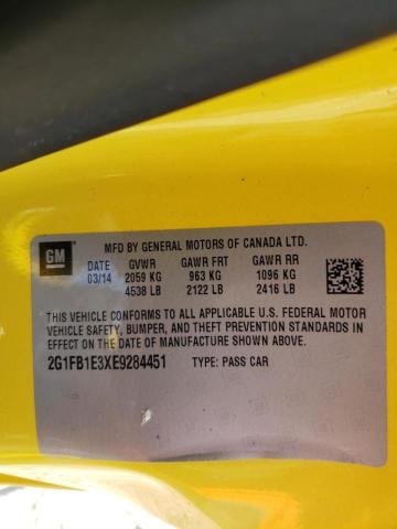 Photo 10 from auction – 2014 CHEVROLET CAMARO LT with VIN 2G1FB1E3XE9284451
