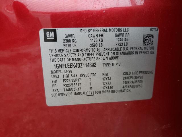 Photo 10 from auction – 2013 CHEVROLET EQUINOX LT with VIN 1GNFLEEK4DZ114892