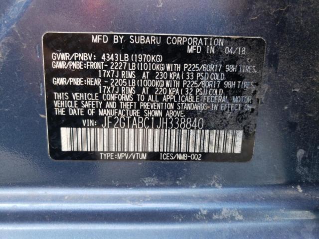 Photo 10 from auction – 2018 SUBARU CROSSTREK with VIN JF2GTABC1JH338840