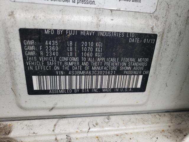 Photo 10 from auction – 2012 SUBARU LEGACY 2.5 with VIN 4S3BMBA63C3025621