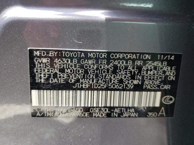 Photo 10 from auction – 2015 LEXUS IS 250 with VIN JTHBF1D25F5062139