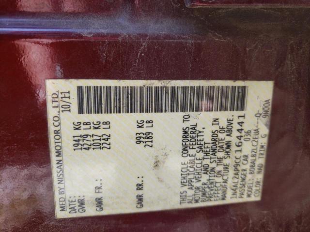 Photo 10 from auction – 2012 NISSAN ALTIMA with VIN 1N4AL2AP9CC164441