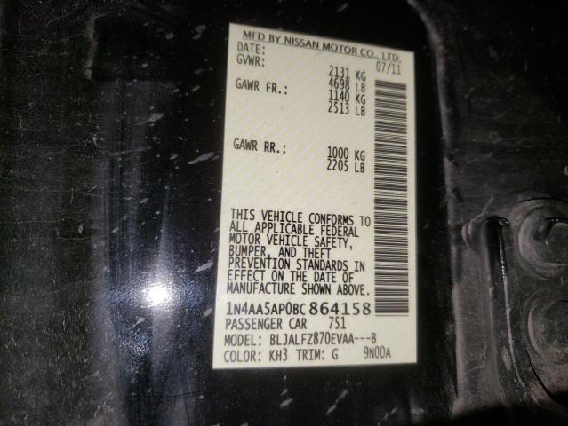 Фото 10 с аукциона – 2011 NISSAN MAXIMA S с VIN 1N4AA5AP0BC864158