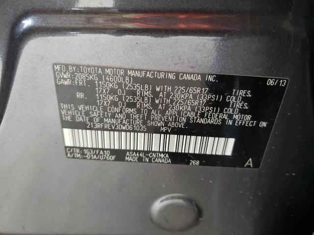 Photo 10 from auction – 2013 TOYOTA RAV4 XLE with VIN 2T3RFREV3DW061035