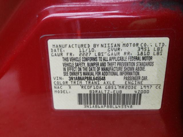 Photo 10 from auction – 2011 NISSAN SENTRA 2.0 with VIN 3N1AB6AP8BL645548