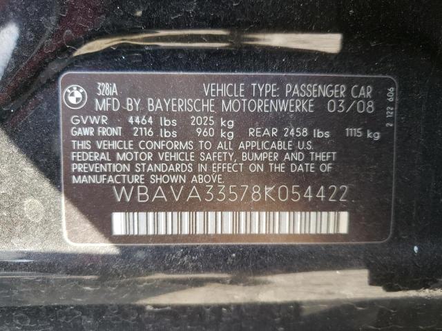 Photo 10 from auction – 2008 BMW 328 I with VIN WBAVA33578K054422