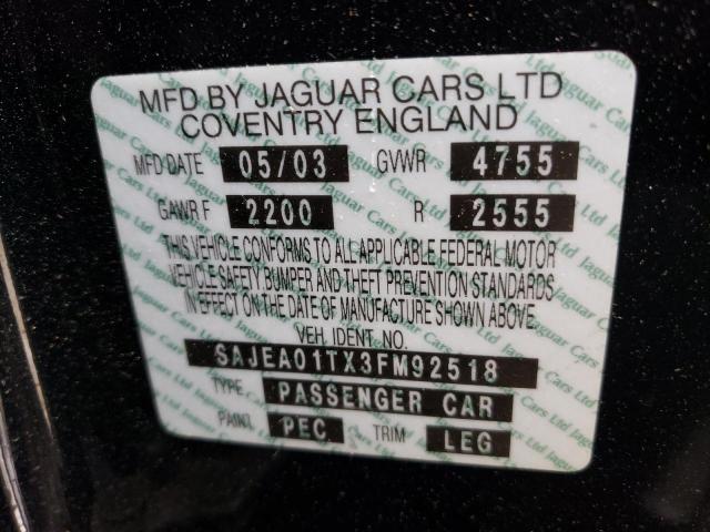 Photo 10 from auction – 2003 JAGUAR S-TYPE with VIN SAJEA01TX3FM92518