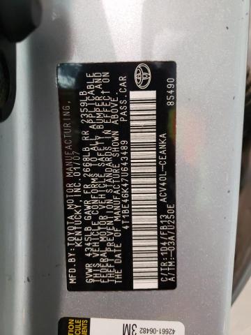 Photo 10 from auction – 2007 TOYOTA CAMRY CE with VIN 4T1BE46K47U643489