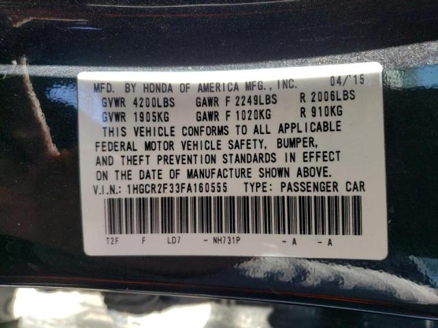 Photo 10 from auction – 2015 HONDA ACCORD LX with VIN 1HGCR2F33FA160555