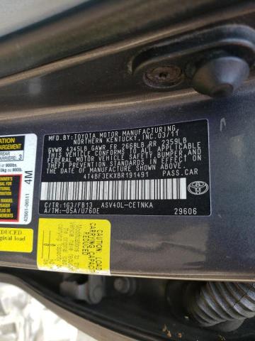 Photo 10 from auction – 2011 TOYOTA CAMRY BASE with VIN 4T4BF3EKXBR191491