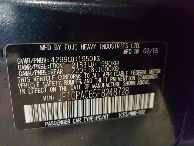 Photo 10 from auction – 2015 SUBARU IMPREZA PR with VIN JF1GPAC65F8248728