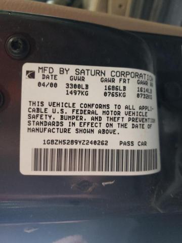Photo 10 from auction – 2000 SATURN SL1 with VIN 1G8ZH5289YZ240262