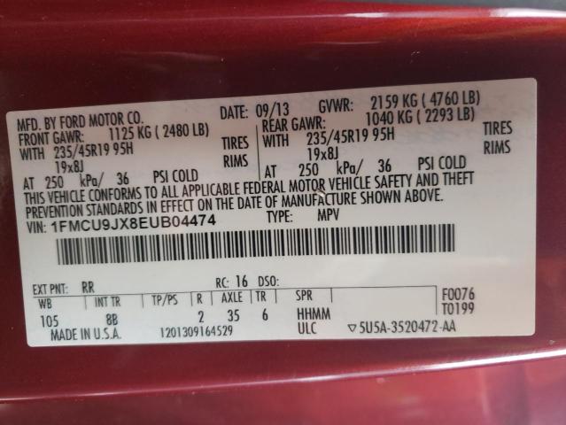 Photo 10 from auction – 2014 FORD ESCAPE TIT with VIN 1FMCU9JX8EUB04474