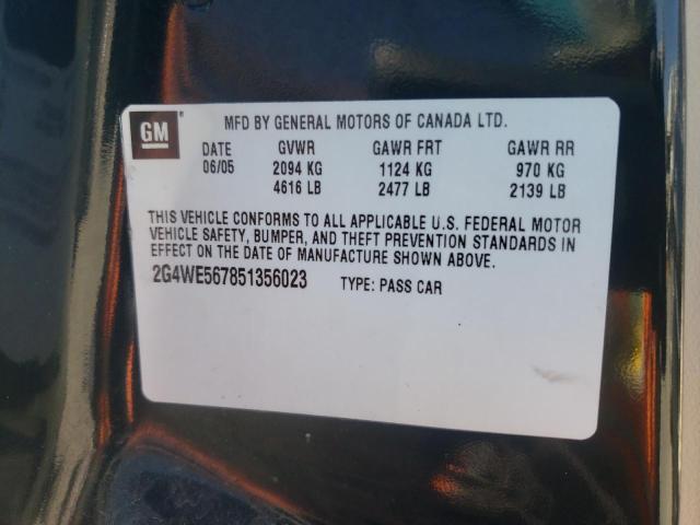 Photo 10 from auction – 2005 BUICK LACROSSE C with VIN 2G4WE567851356023