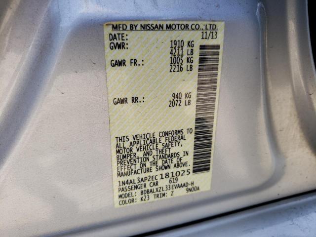 Photo 10 from auction – 2014 NISSAN ALTIMA 2.5 with VIN 1N4AL3AP2EC181025