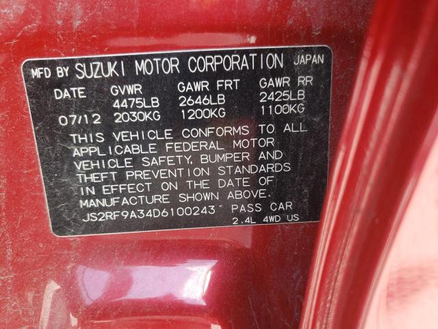 Photo 10 from auction – 2013 SUZUKI KIZASHI SE with VIN JS2RF9A34D6100243