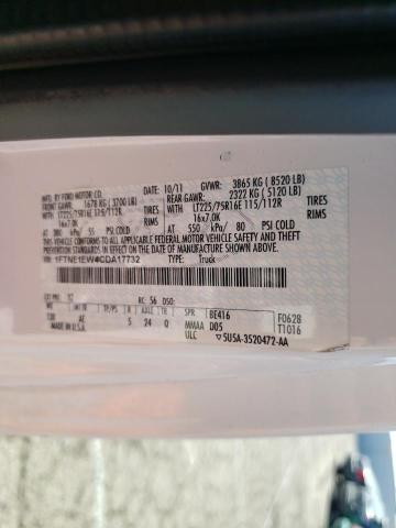 Photo 10 from auction – 2012 FORD E150 with VIN 1FTNE1EW4CDA17732