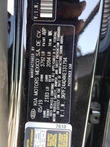 Photo 10 from auction – 2019 KIA FORTE FE with VIN 3KPF24AD4KE131794