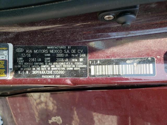 Photo 10 from auction – 2017 KIA FORTE LX with VIN 3KPFK4A72HE105990
