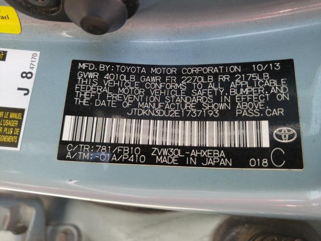 Photo 10 from auction – 2014 TOYOTA PRIUS with VIN JTDKN3DU2E1737193