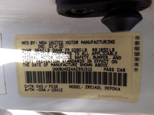 Photo 10 from auction – 2010 TOYOTA COROILLA with VIN 1NXBU4EE4AZ331310