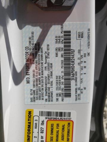 Photo 10 from auction – 2018 FORD FUSION SE with VIN 3FA6P0HD4JR244707