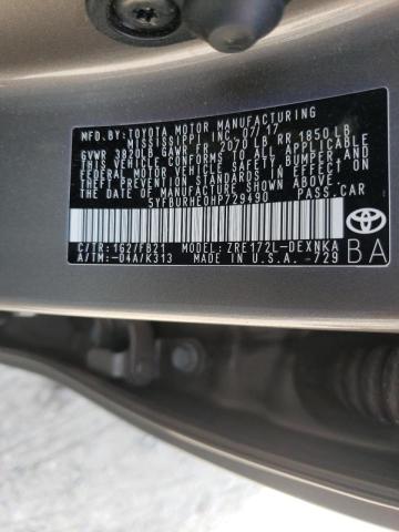 Photo 10 from auction – 2017 TOYOTA COROLLA L with VIN 5YFBURHE0HP729490