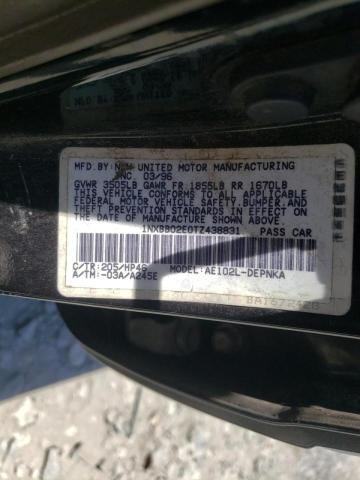 Photo 10 from auction – 1996 TOYOTA COROLLA DX with VIN 1NXBB02E0TZ438831