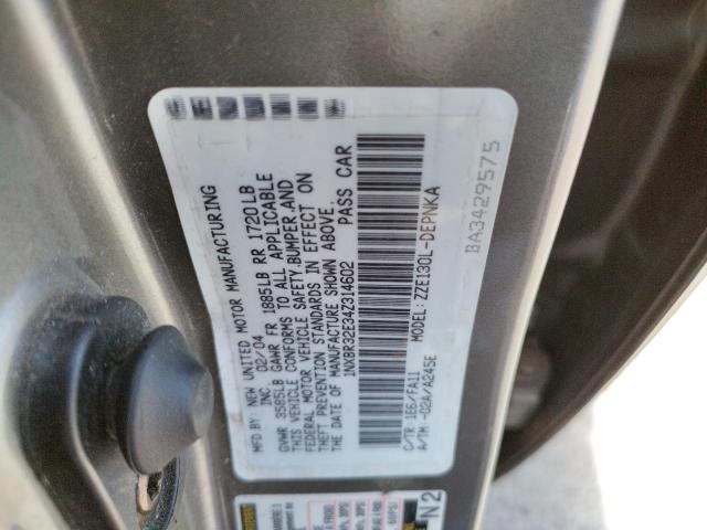 Photo 10 from auction – 2004 TOYOTA COROLLA CE with VIN 1NXBR32E34Z314602