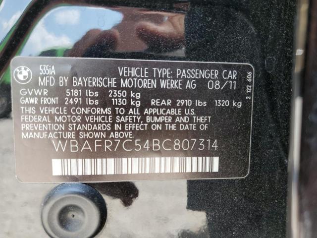 Photo 10 from auction – 2011 BMW 535 I with VIN WBAFR7C54BC807314