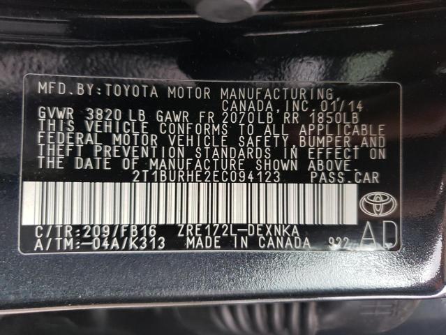 Zdjęcie 10 z aukcji – 2014 TOYOTA COROLLA L z VIN 2T1BURHE2EC094123